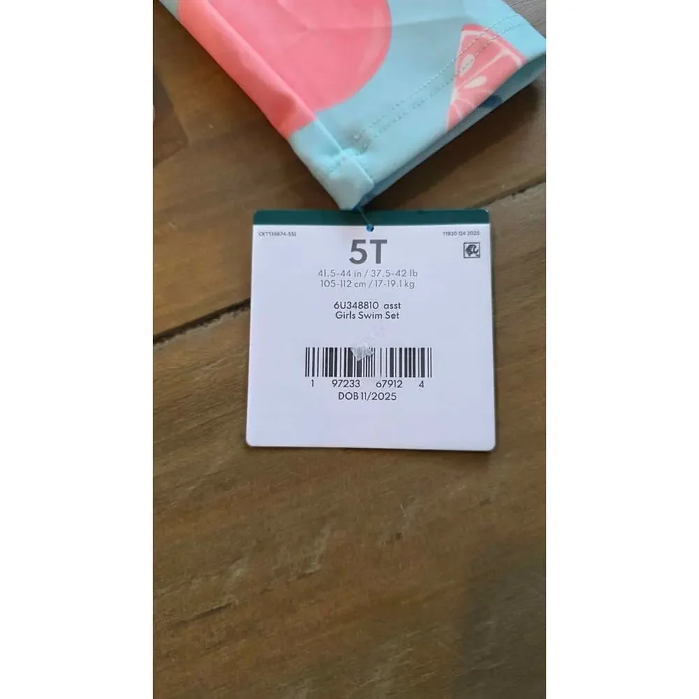 NWT Carter's Girl's Swim Set - Size 5T (Pink&Blue)